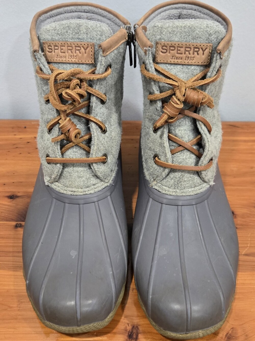 Sperry Saltwater Wool Duck Boots Dark Grey - Women's Size 8.5